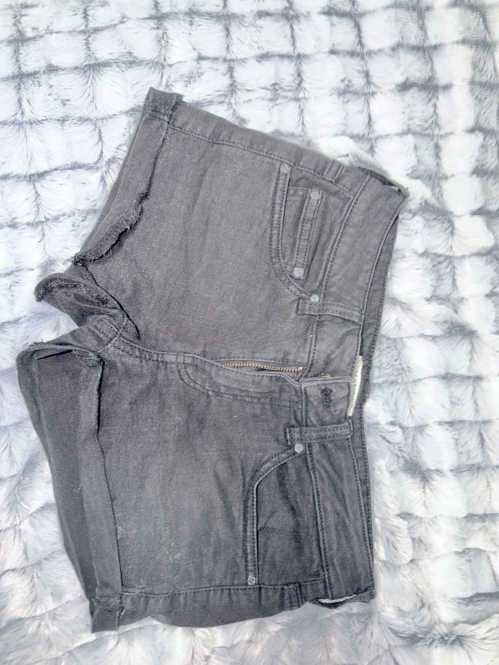 Mango Black Denim Shorts